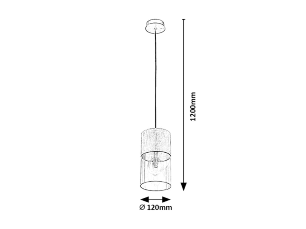 Lampada a sospensione Rabalux Zelkova E27 alluminio Ø12
