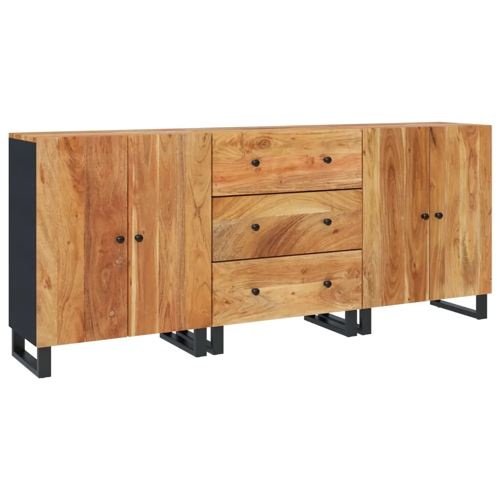 Credenze 3 pz in Legno Massello di Acacia cod mxl 15910