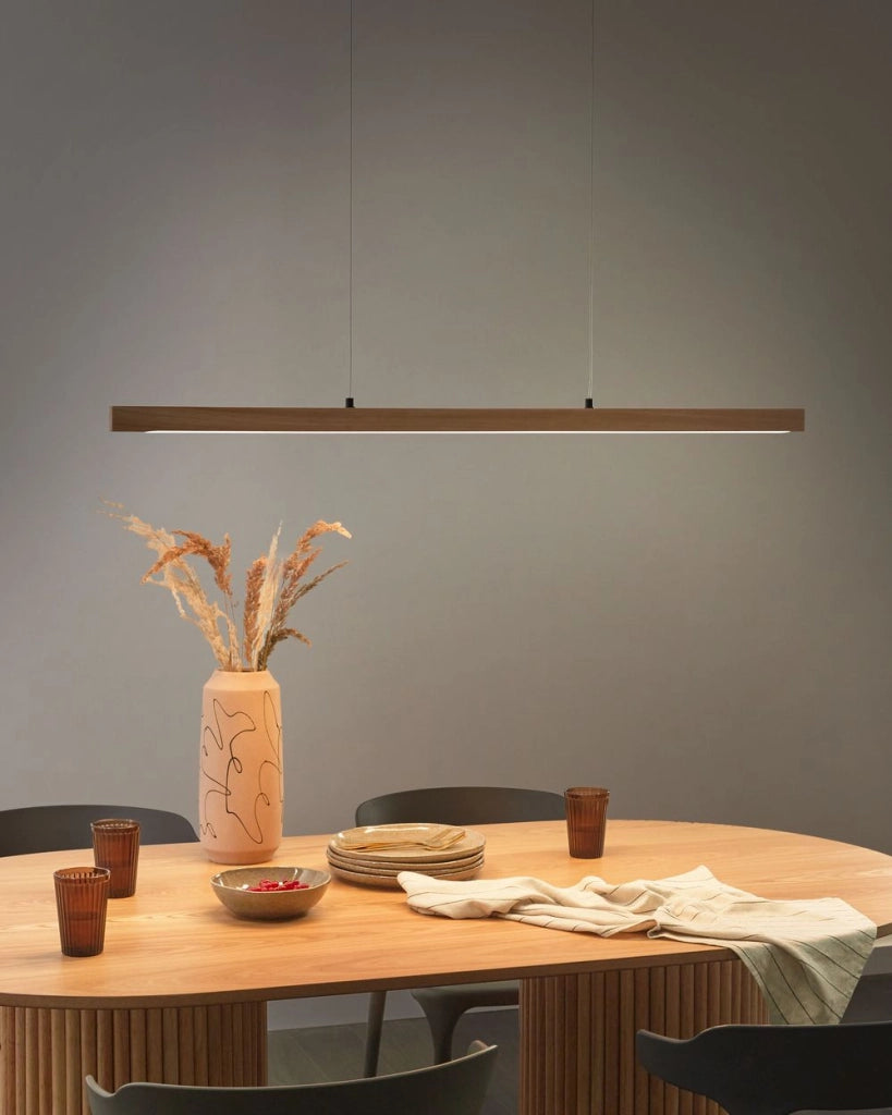 Lampada a sospensione a LED in legno di quercia Design minimalista con telecomando per l'oscuramento dell'illuminazione