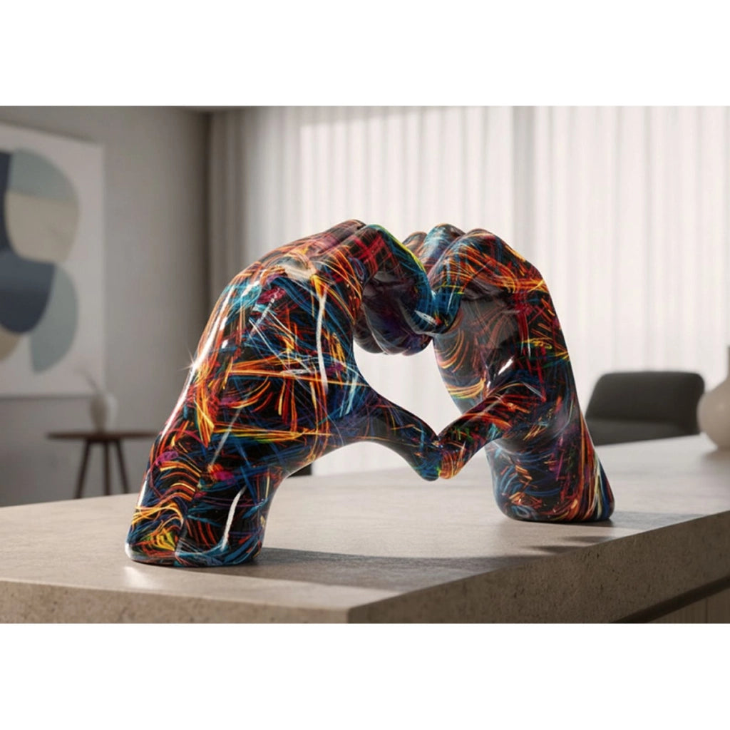Scultura Cuore 26, Multicolore, Poliresina, 25x7,5x13,5 cm