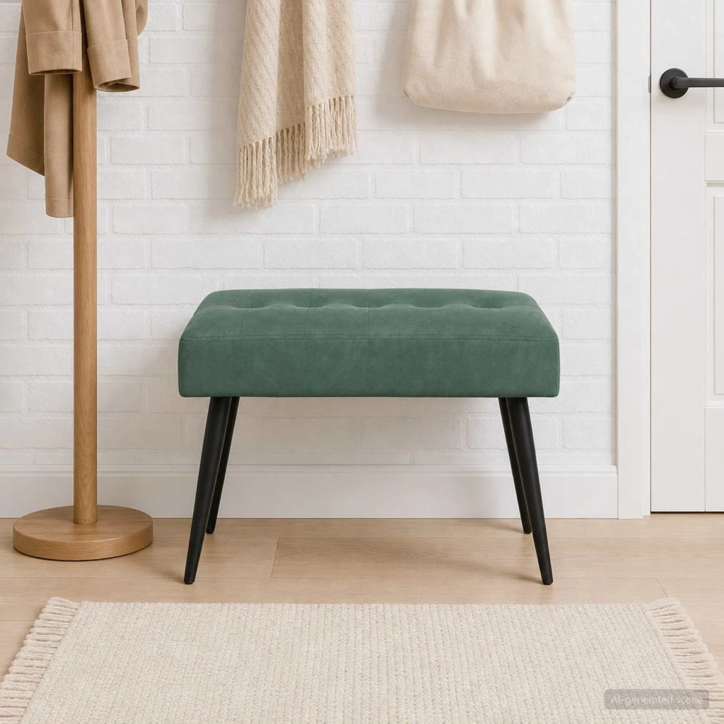 Panchina con bottoni imbottiti Verde Mare 60 x 40 x 45 cm 42038512