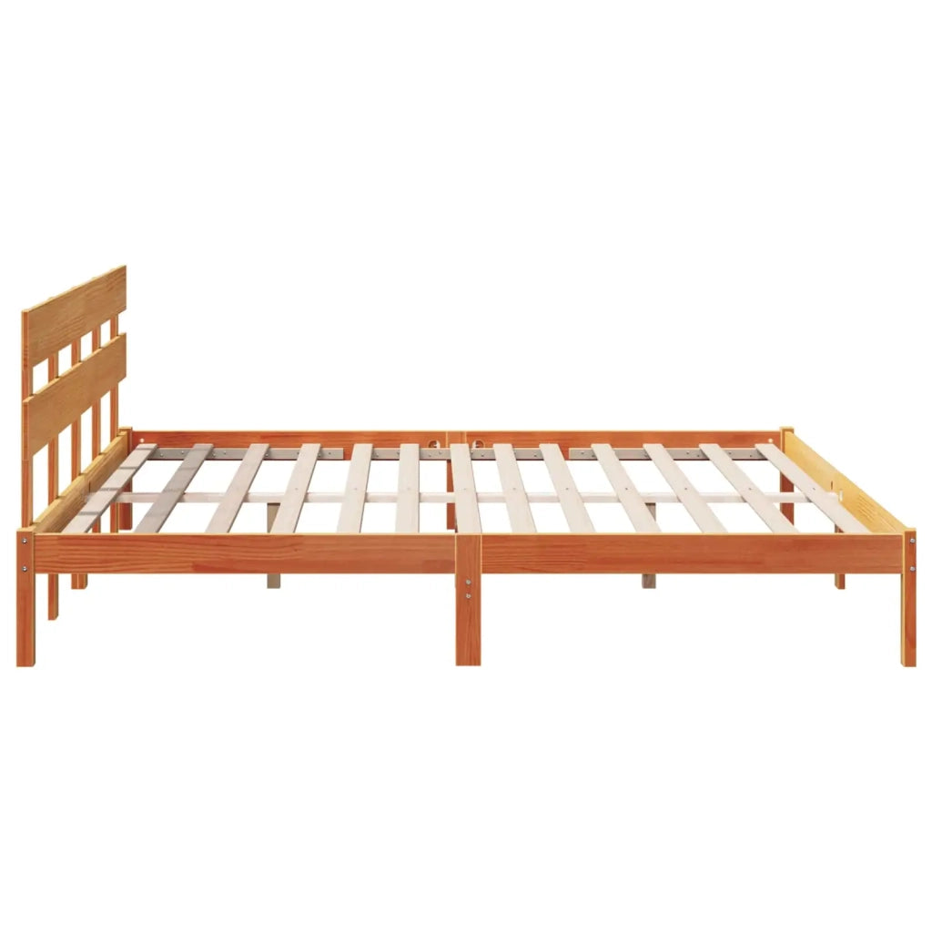 Struttura del letto Marrone 200 x 200 cm Legno massello di pino