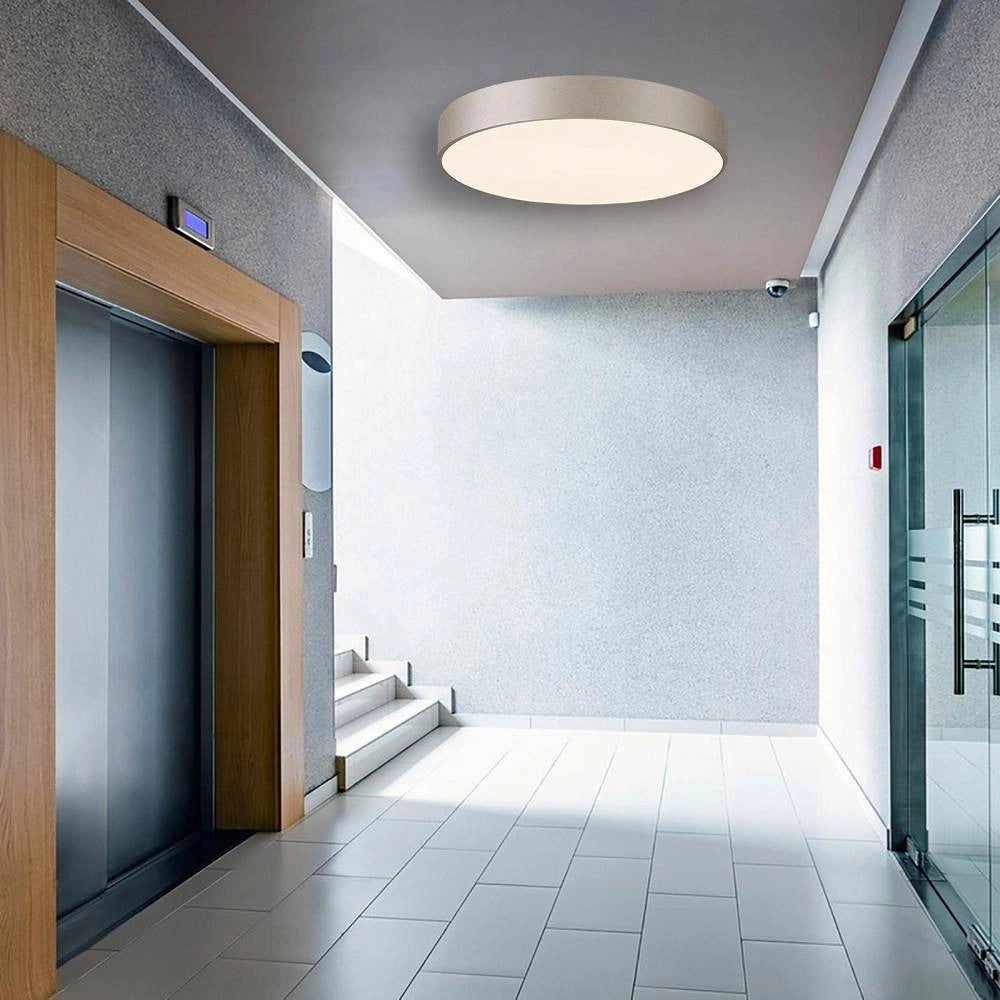Trade Shop - Plafoniera Tonda Led 42w Cct 3000k 4000k Lampada Soffitto Parete Luce 3200lm 40cm - Silver