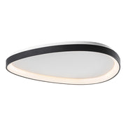 Lotus Plafoniera LED 60W 3000K IP20 - Lampada da soffitto asimmetrica in metallo verniciato nero, design sottile ed elegante - Rossini Group