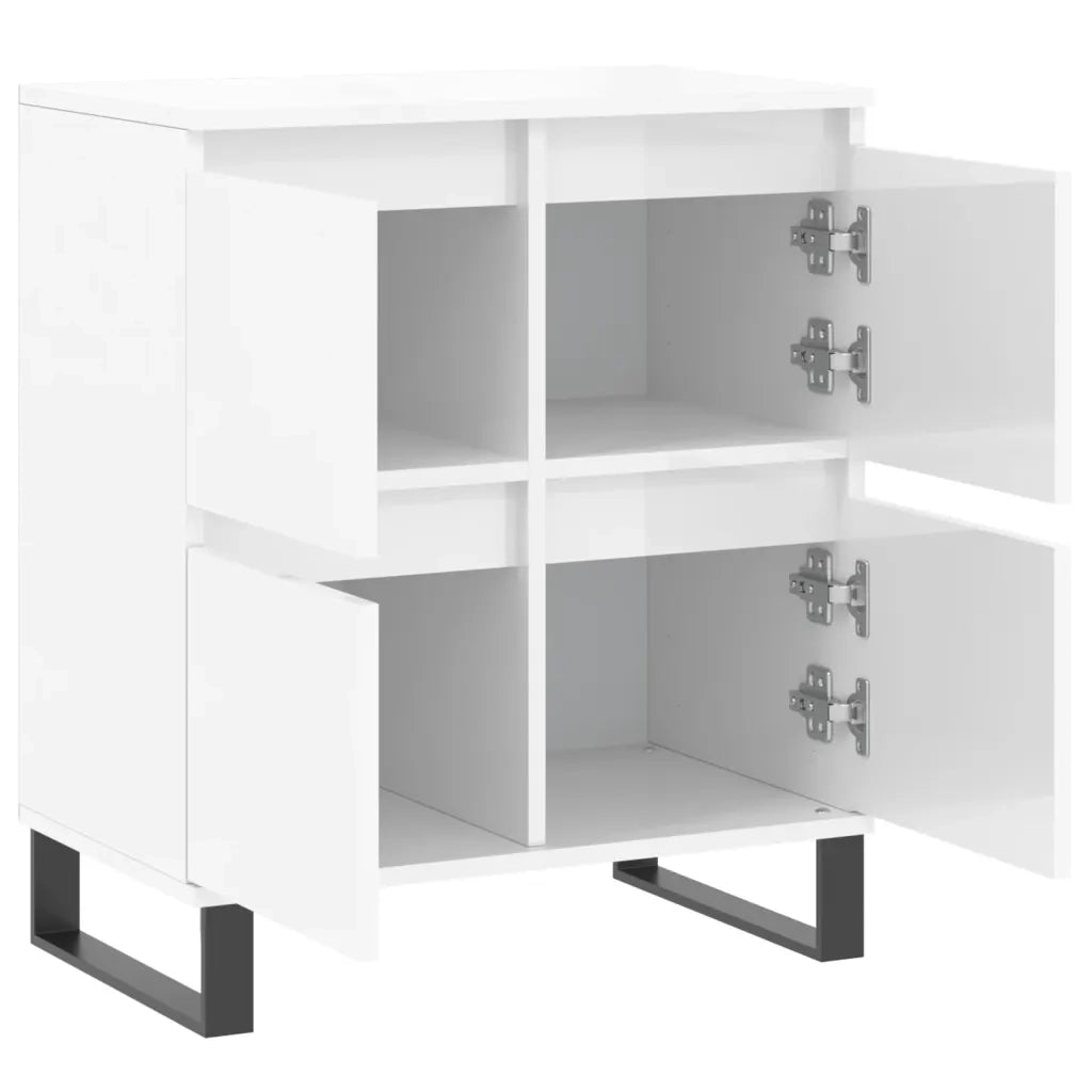 Credenza-Buffet-Armadio da cucina Bianco Lucido 60x35x70 cm in Legno Multistrato 226889