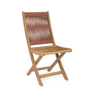 SEDIA PIEGHEVOLE LEGNO ACACIA DA ESTERNO CON CORDA INTRECCIATA CORALLO 42X61X90