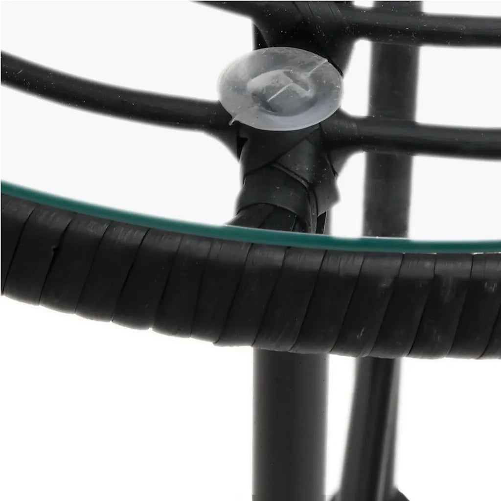 Set da Pranzo da Giardino 3 pz Nero in Polyrattan 3157830