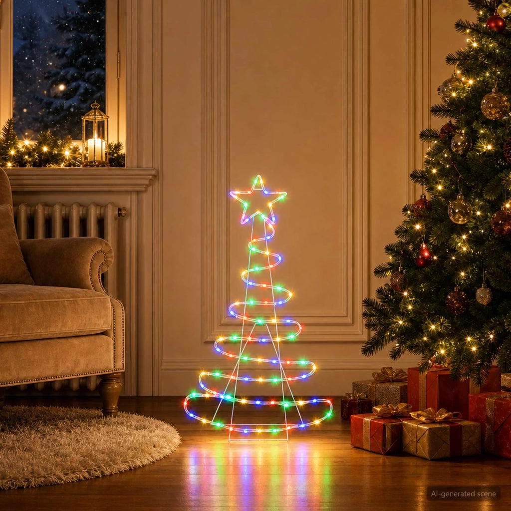 Sagoma albero di Natale LED LOVIISA 100 LED Multicolore 42053447