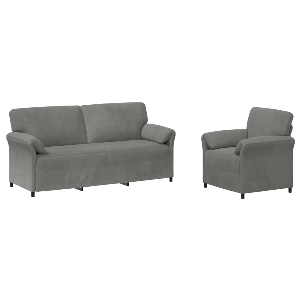 Set di divani 2 pz Grigio Scuro Velluto 3424914