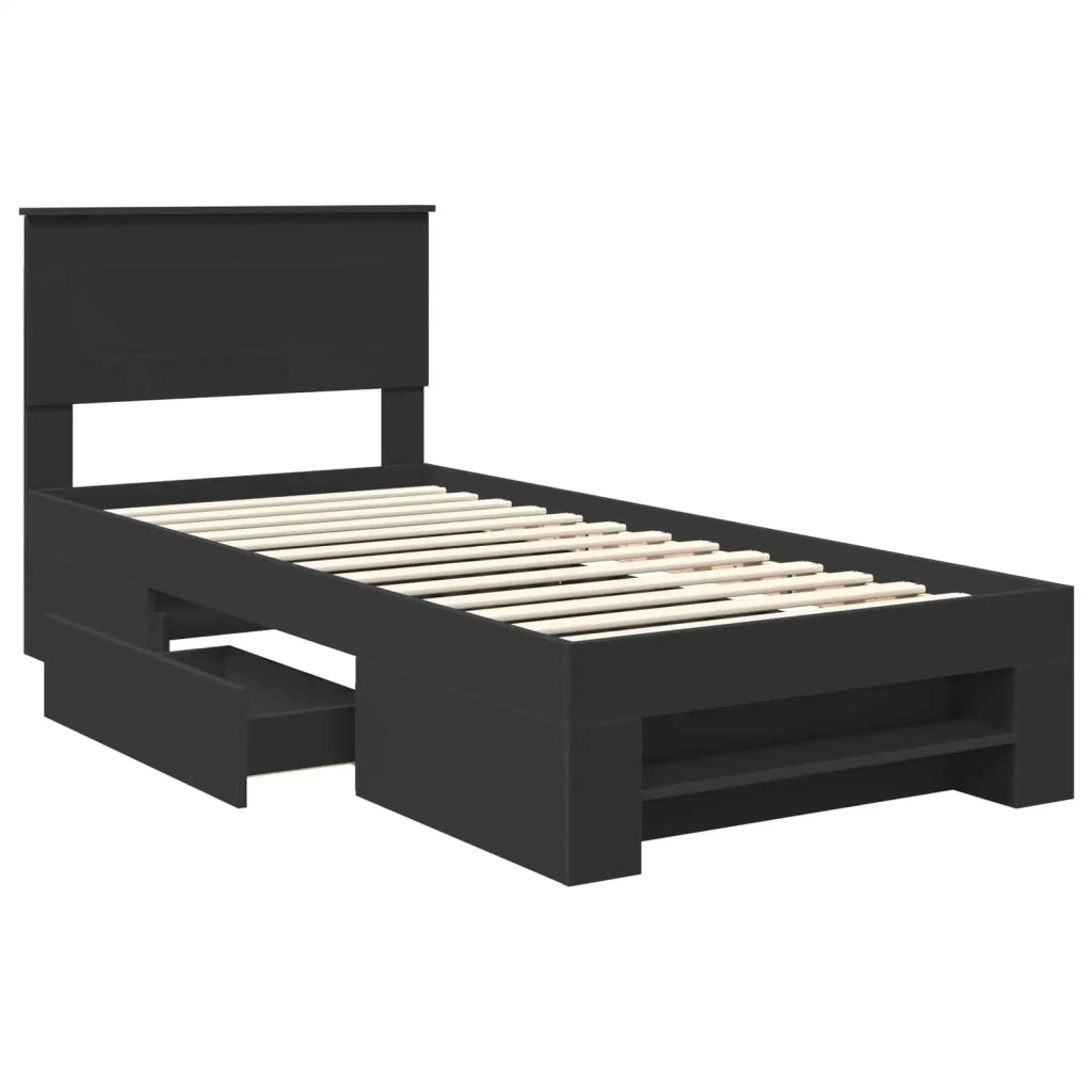Struttura del letto Nero 90 x 200 cm Legno multistrato 3408796