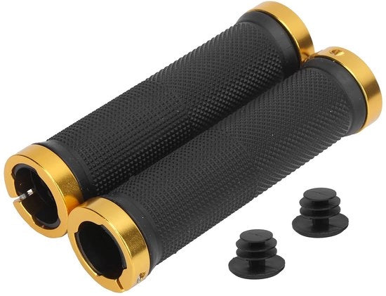 Manubri di sella per bicicletta antiscivolo - 22mm alluminio - doppio slot - gomma - 128x22x33mm - leggeri 130g - manubri per mano