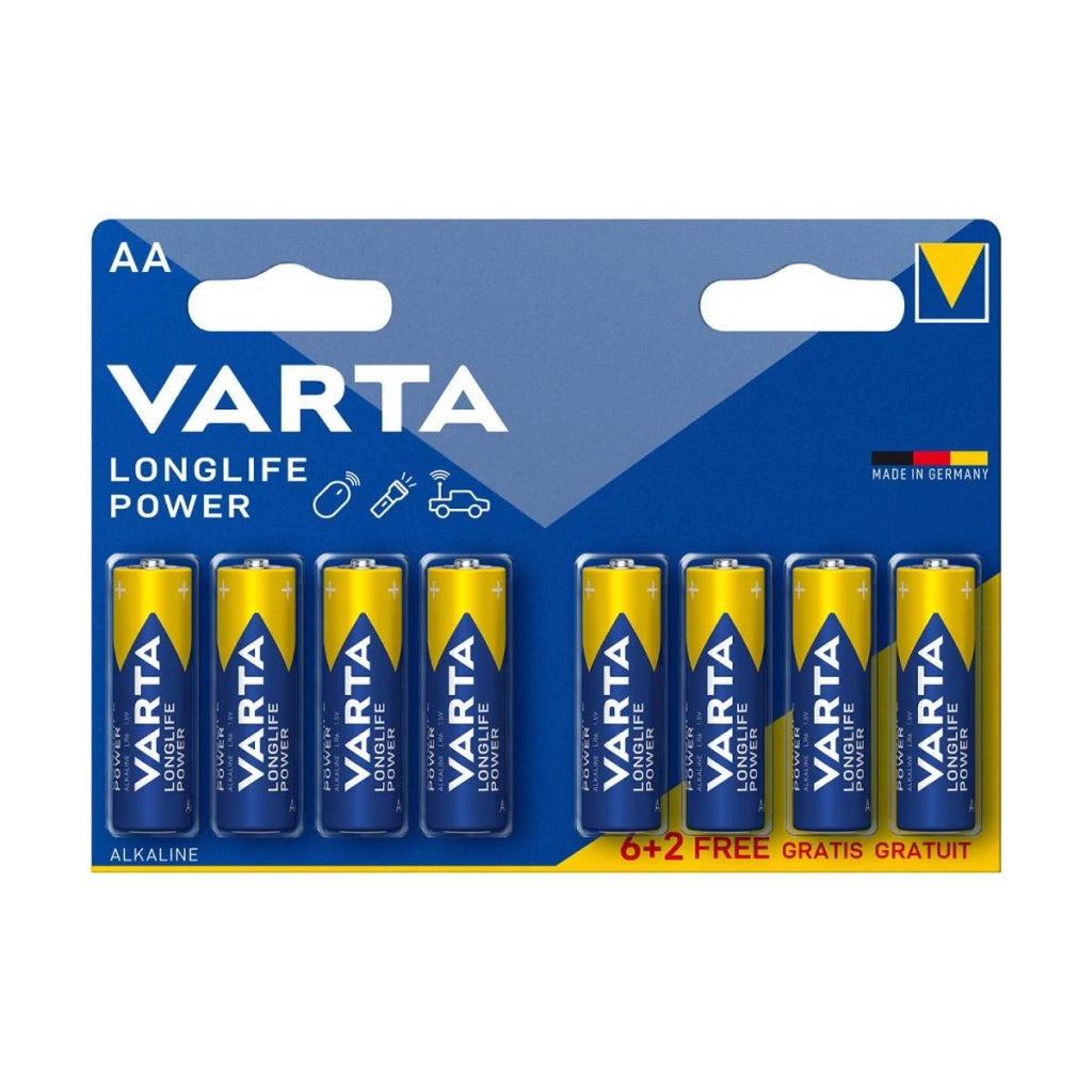 Confezione da 8 pile alcaline AA 1,5 V ad alta energia  Varta