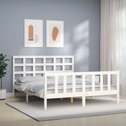 Giroletto senza Materasso-Struttura Letto Bianco 160x200 cm Legno Massello Pino 377419