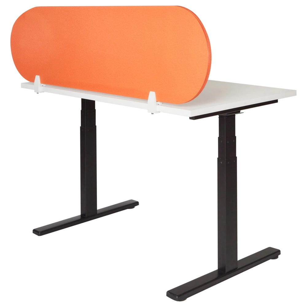 Pannello divisorio arancione in tessuto PET Board 160 x 40 cm Schermo acustico Morsetti di montaggio modulari Casa Ufficio