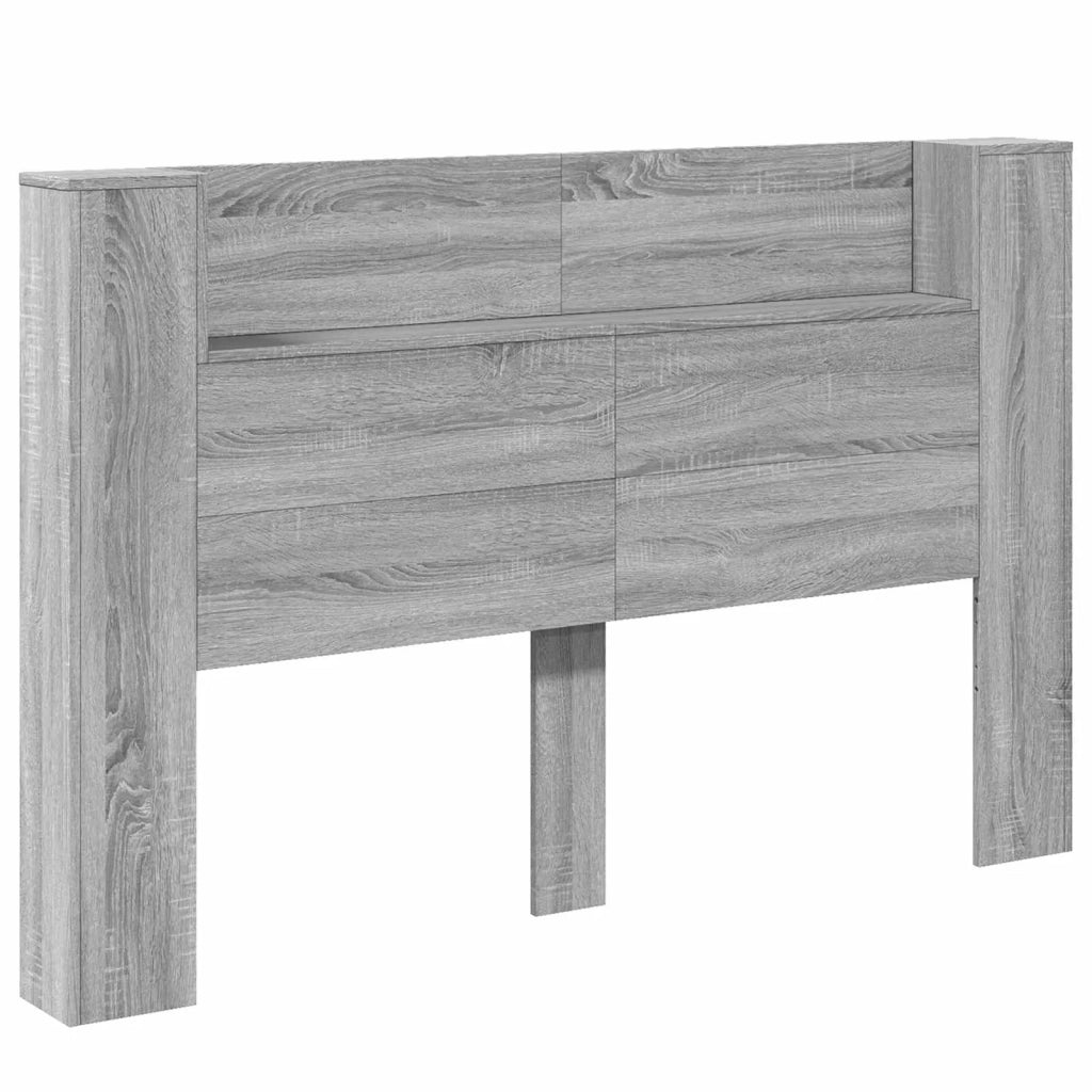 Testata con Mobile e LED Sonoma grigia 160 x 16,5 x 103,5 cm