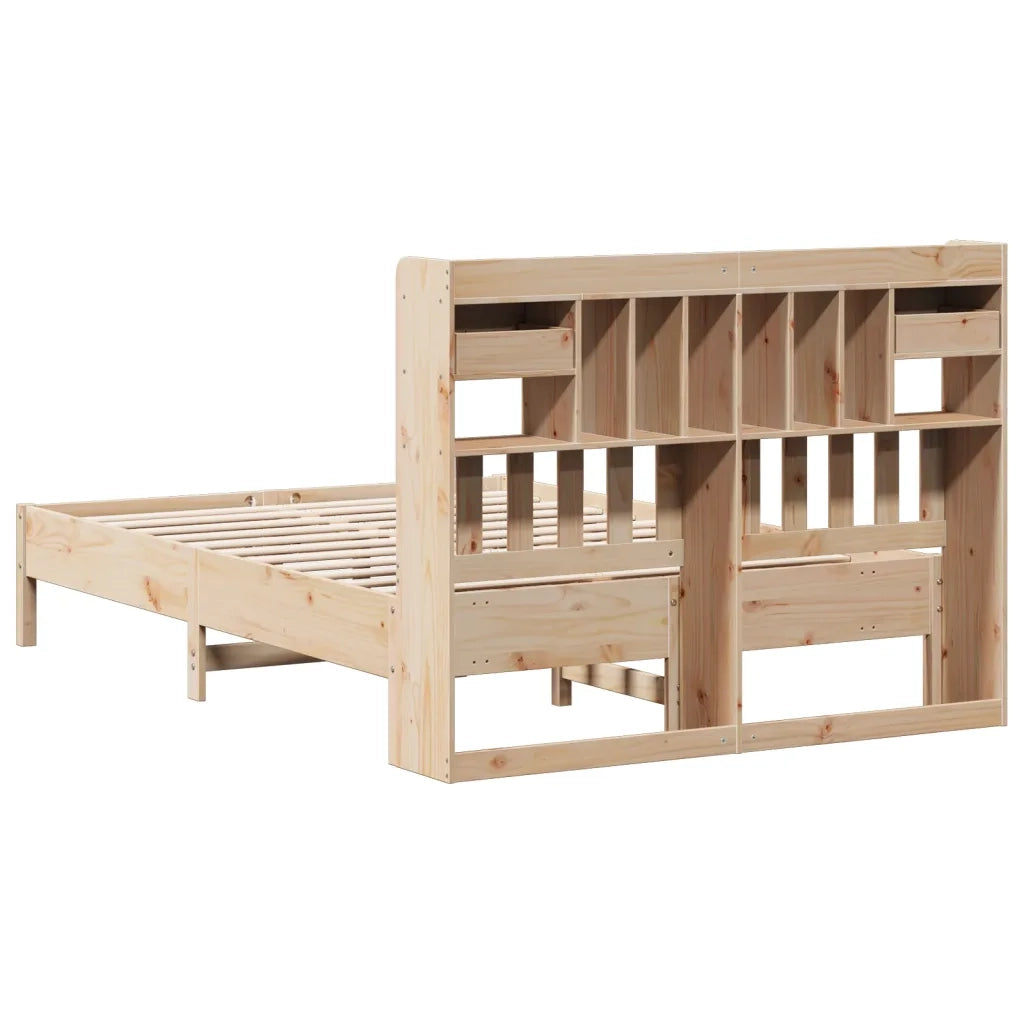 Letto Libreria senza Materasso 140x190 cm in Legno di Pino 3322921