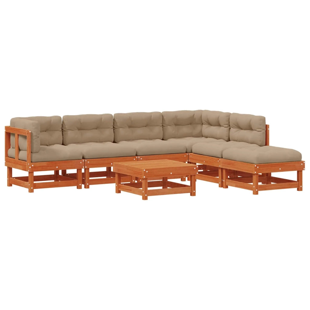 Set Lounge da Giardino 7 pcs Marrone Cerato