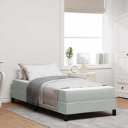 Letto a molle con materasso Grigio chiaro 80 x 220 cm Tessuto