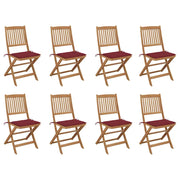 Sedie da Giardino Pieghevoli 8 pz con Cuscini Massello Acacia cod mxl 72078