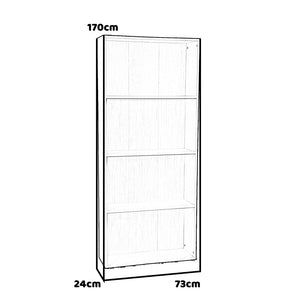 Beth - libreria in legno a 4 ripiani -  73x24x170h cm bianco
