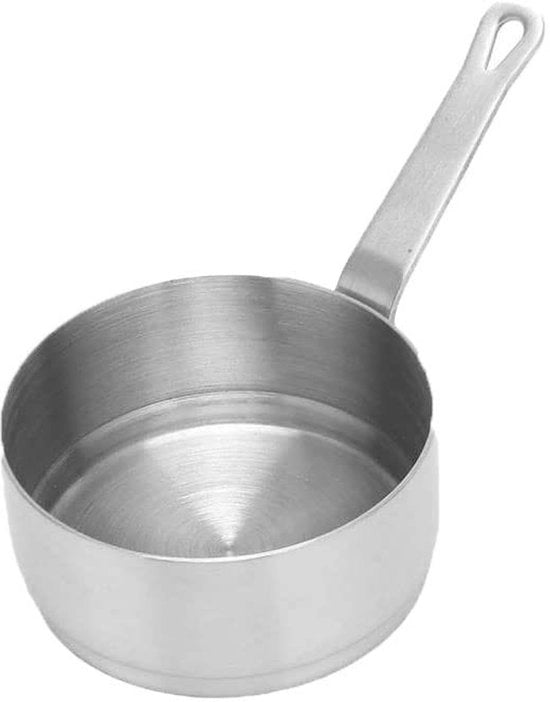 Salsa Pan Mini in Acciaio Inossidabile - Maniglia - Progettato per Stacking - 100ml - Ideale per Cucinare e Frittare