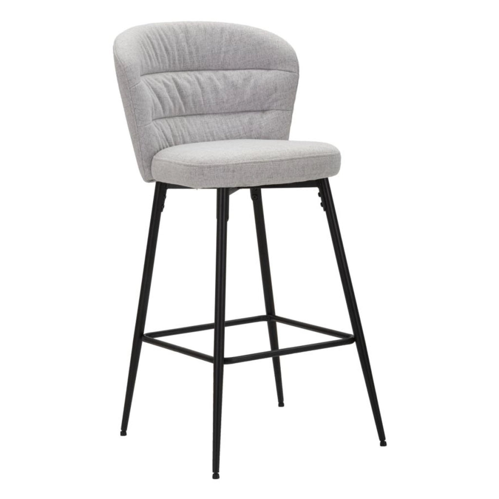 Set di 2 Sgabelli Alti VKH432, Grigio, Metallo, 52x59x108 cm