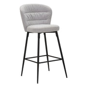 Set di 2 Sgabelli Alti VKH432, Grigio, Metallo, 52x59x108 cm