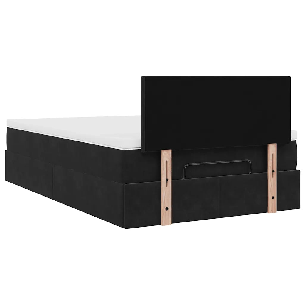 vidaXL Pouf Letto con Materasso Nero 120x190 cm Velluto