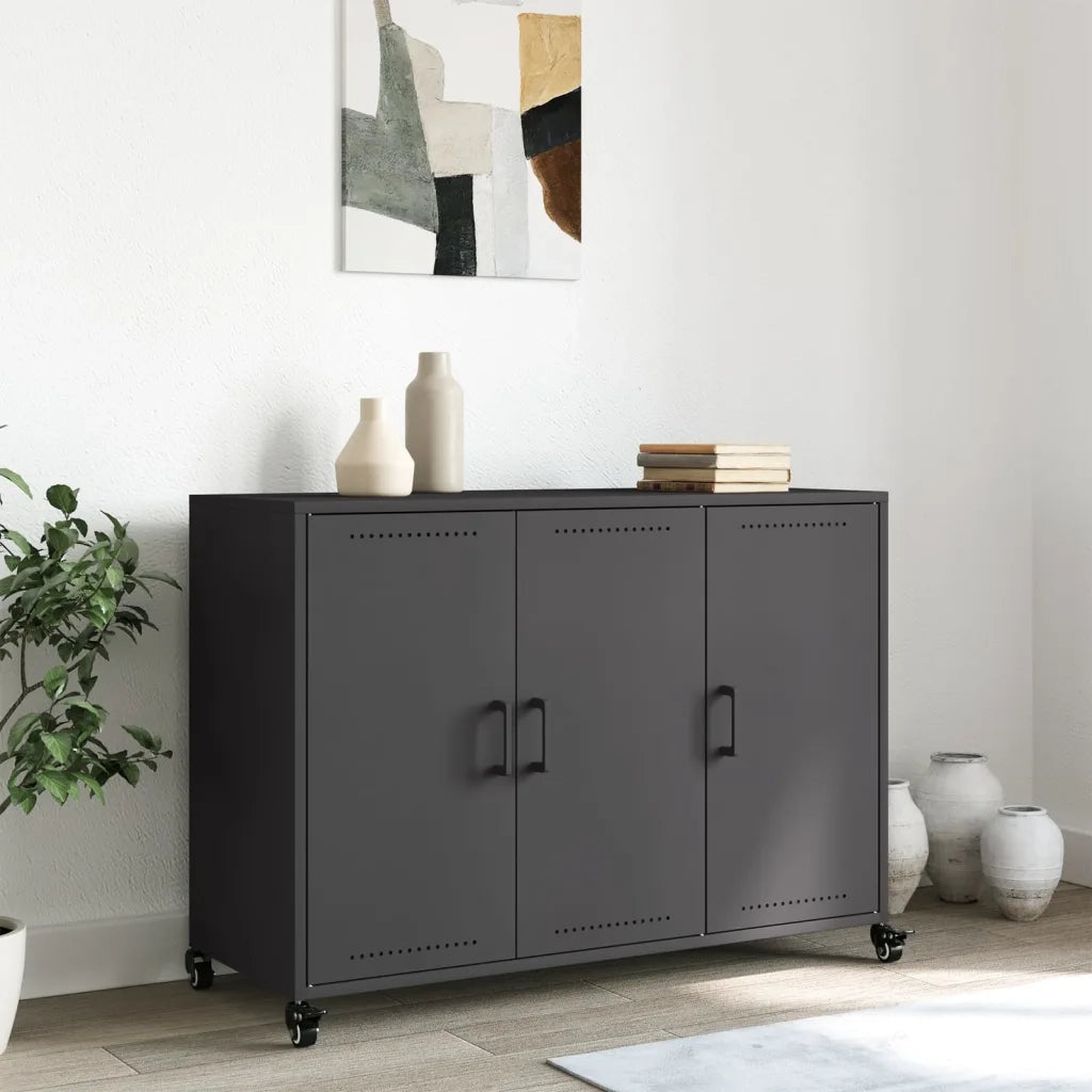 Credenza Nera 100,5x39x72 cm in Acciaio 846680