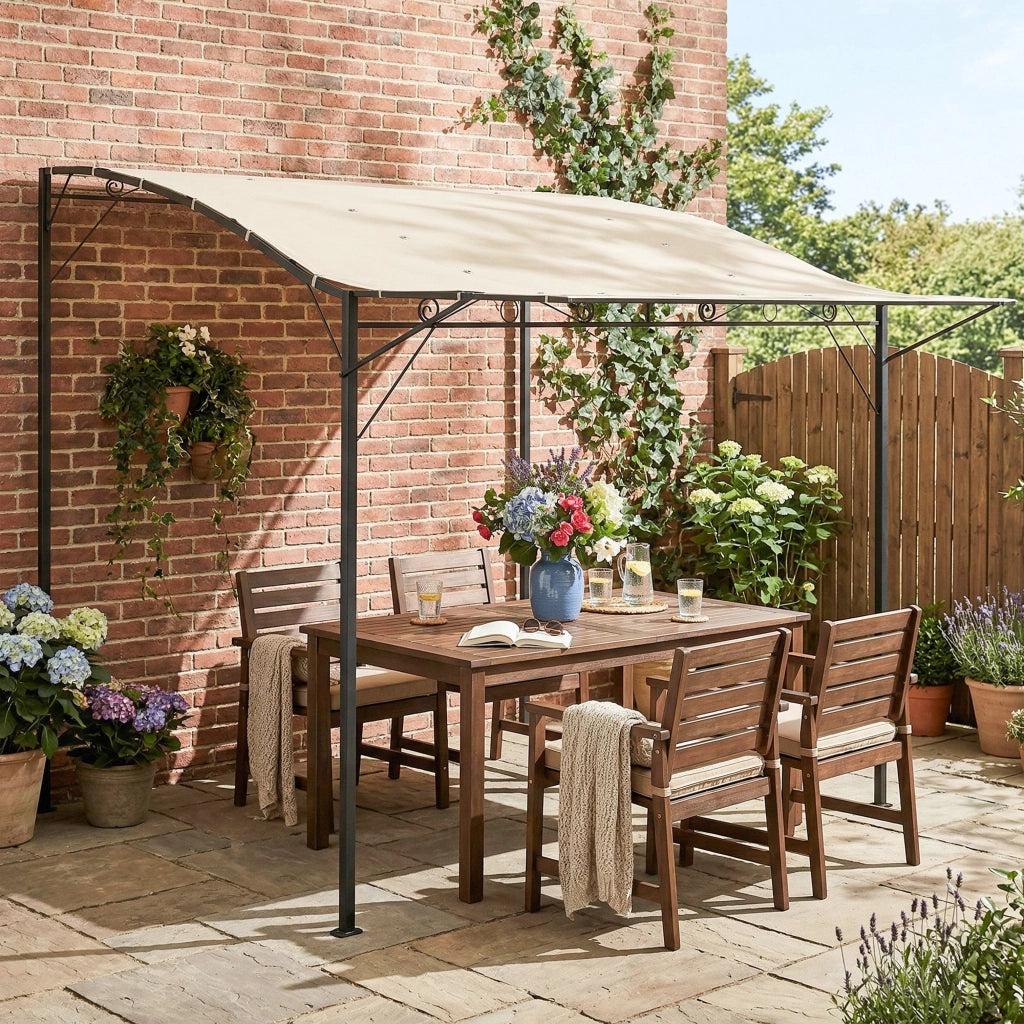 Gazebo con tetto apribile 3x2.5m ¨C zephmum ¨C crema bianco