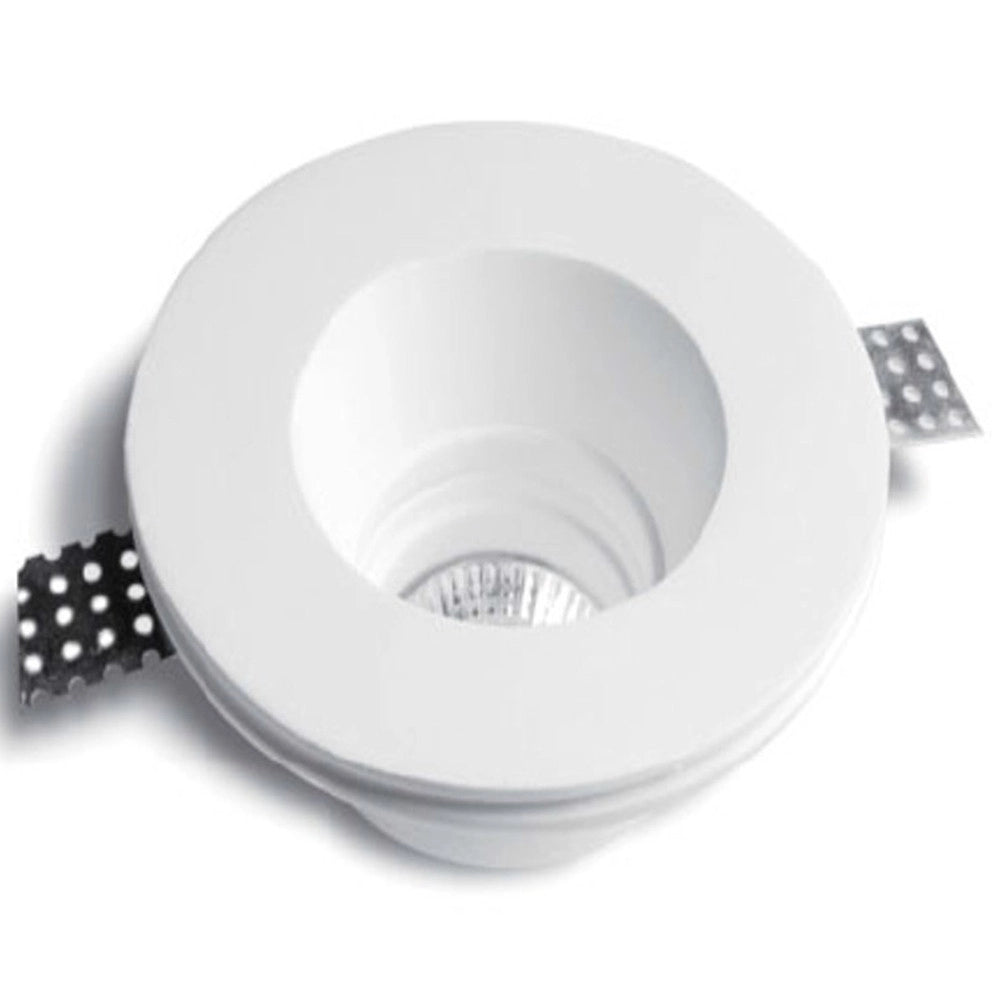 Trade Shop - Porta Faretto Fisso In Gesso Ad Incasso Per Lampade A Led Tondo A Scomparsa 10cm -
