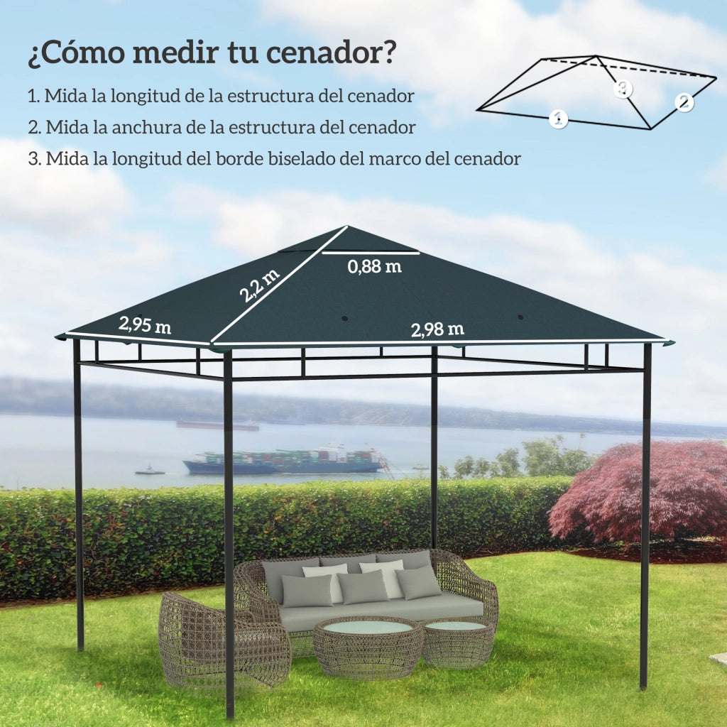 Tetto di Ricambio 300x300 cm per Gazebo ¨C zephmum ¨C Grigio