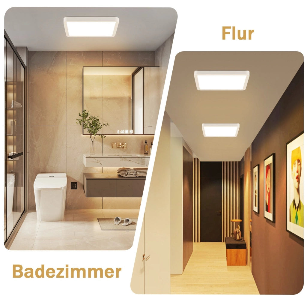 ZMH Lampada da soffitto plafoniera LED bianca 23 cm 18W 3000K per soggiorno camera letto corridoio