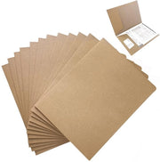 Pacchetto di 12 cartelle documentarie A4 in cartone con tasche di inserimento, cartelle A4 in cartone, cartelle presentazionali con tasche per biglietti da visita, per dossier, riunioni, rapporti (marrone)