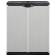 Armadietto da Giardino con 1 Ripiano Grigio e Nero 68x40x85 cm 340981