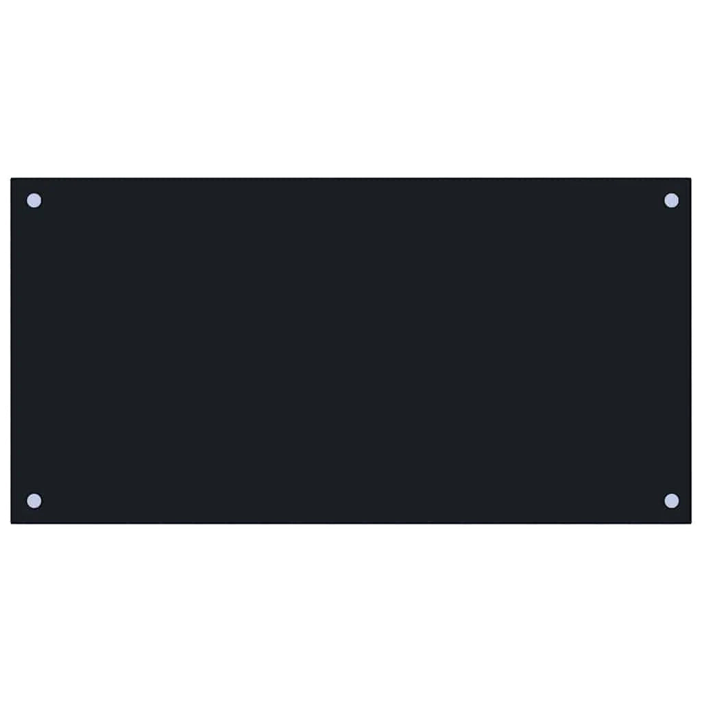 Set di 2 paraschizzi per cucina facili da pulire 80 x 40 cm vetro temperato nero 02_0055741