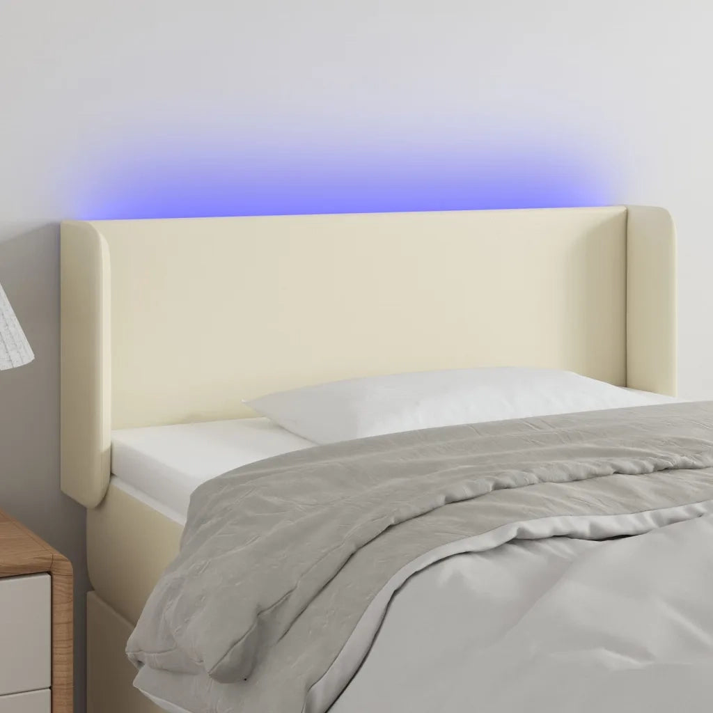 Testiera a LED Crema 83x16x78/88 cm in Similpelle 3123030