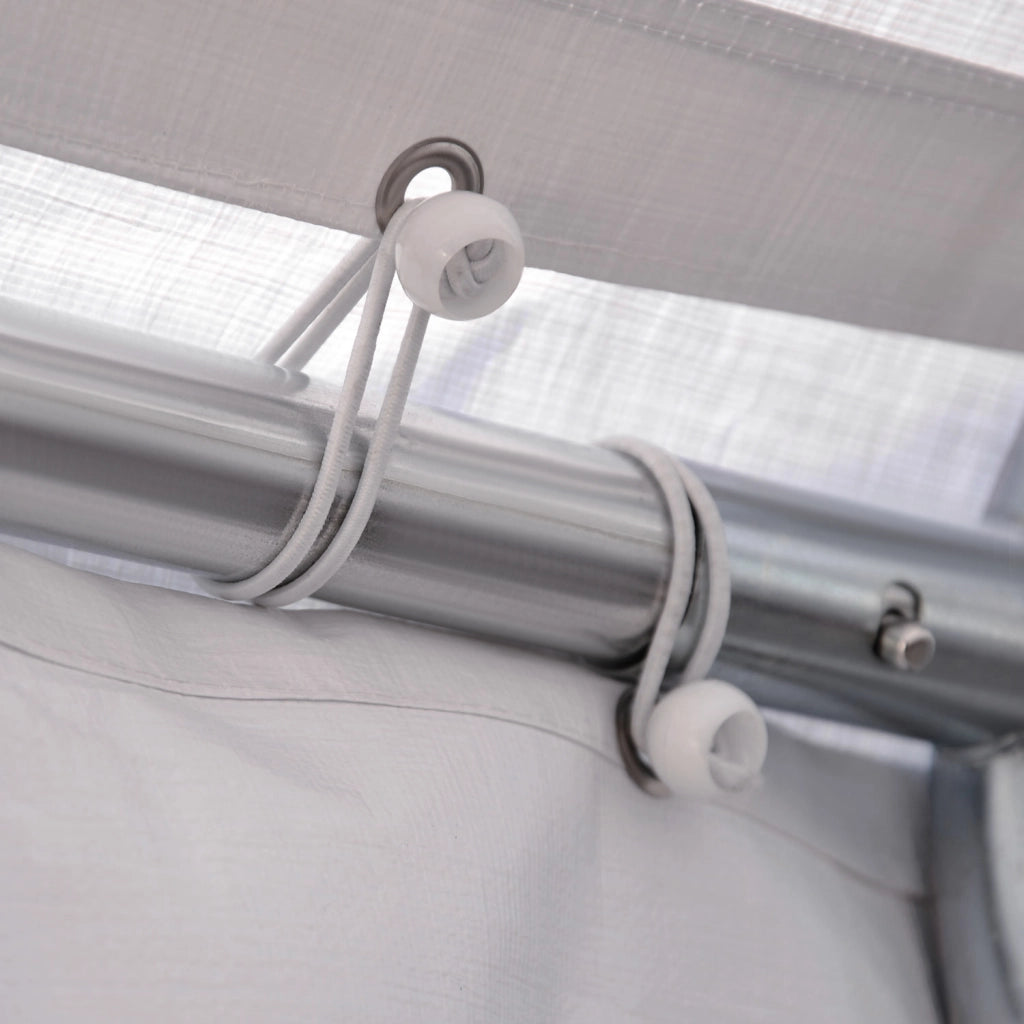 EasyComfort Tendone per Feste 6x4m con Pareti Rimovibili, Porte e 6 Finestre, Bianco