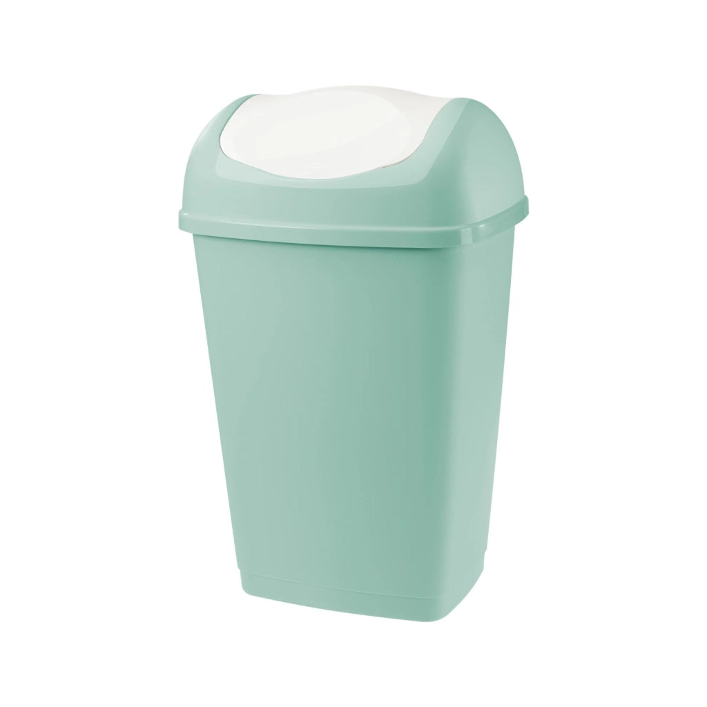 BIDONE IMMONDIZIA 'GRACE' Lt 50 - cm 40,5 x 32 x h 65,5 salvia/bianco  - TONTARELLI