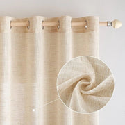 Gordini in lino - trasparenti - moderni e trasparenti - 2 pezzi - beige chiaro - 140 x 225 cm