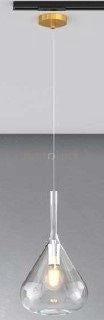 SOSPENSIONE OTTONE SAT. 1 LUCE VETRO TRASPARENTE 1177OS-S1-TR