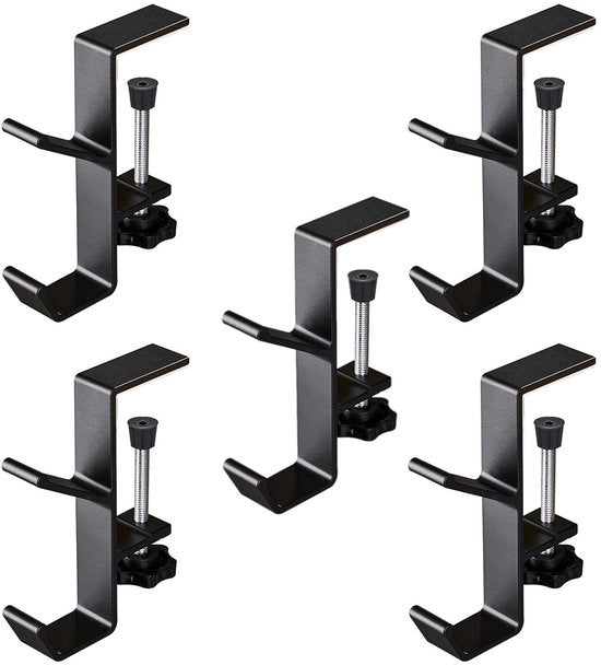 5 Pacchi di Hanger per Abito con 2 Ganci - Maniglie per Abito con Regolazione (Nero)