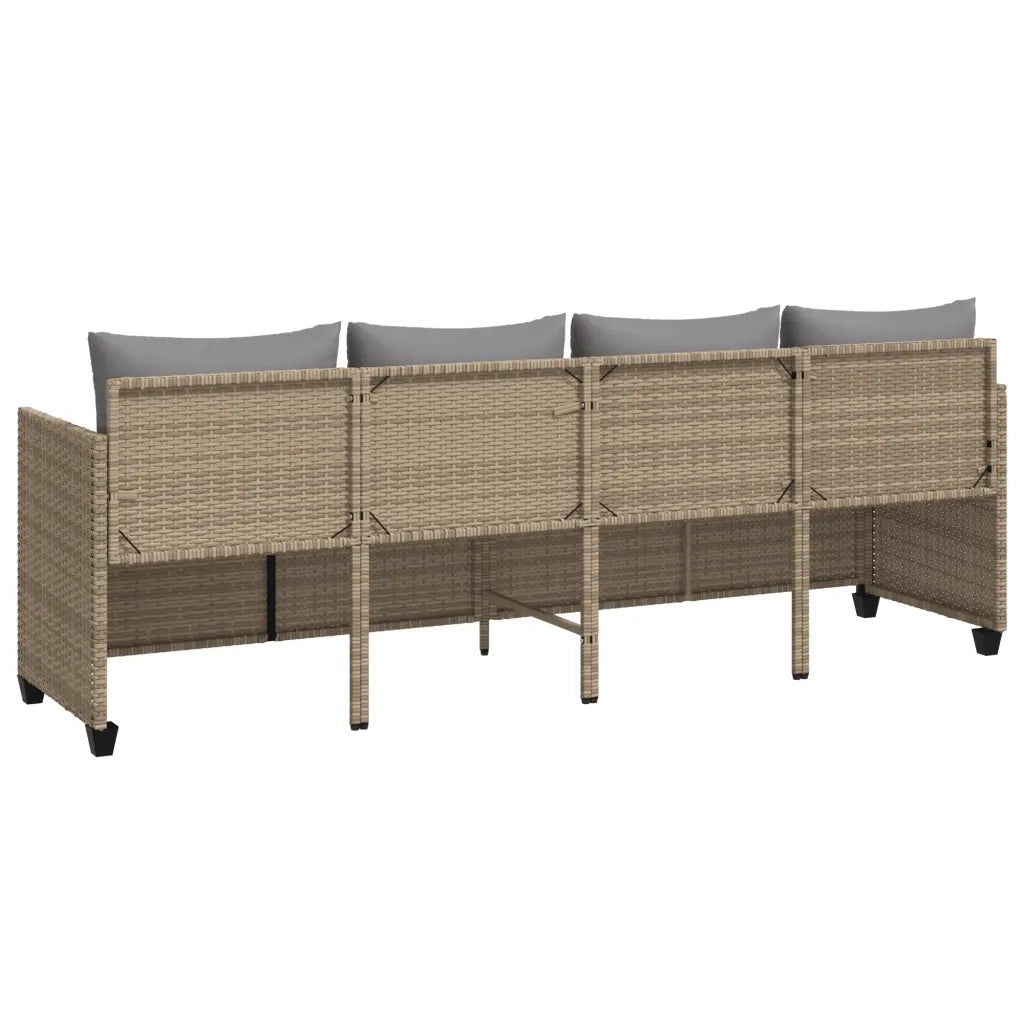 Lettino Prendisole | Sdraio da giardino | Lettino da sole con Cuscini Beige?in Polyrattan