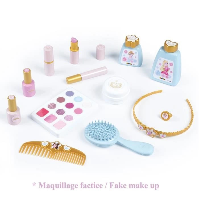 Smoby - Disney Princess - Valigia beauty facile da trasportare - 13 accessori inclusi: acconciatura, unghie, trucco - Fabricatio