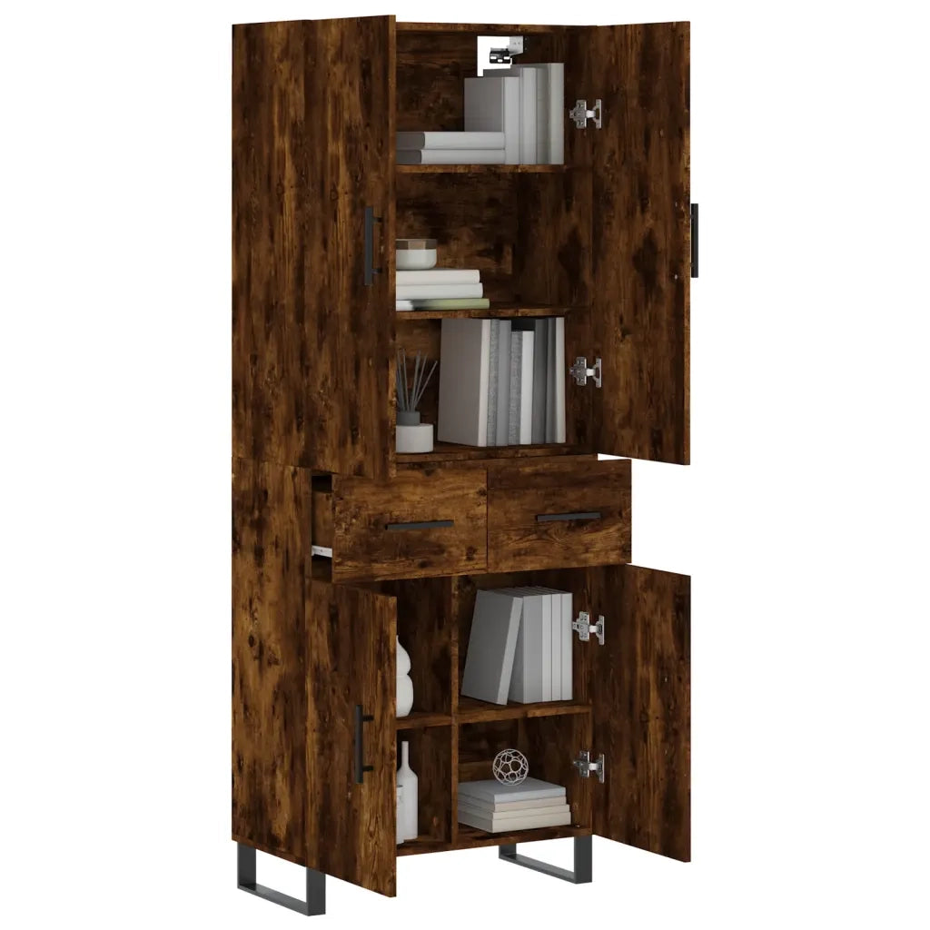 Credenza | Madia | Buffet da pranzo | Armadio da pranzo Rovere Fumo 69,5x34x180 cm in Legno Multistrato