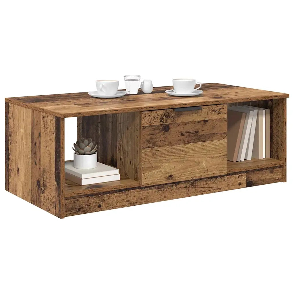 Tavolino da salotto con cassetto Legno vecchio 102 x 50 x 36cm