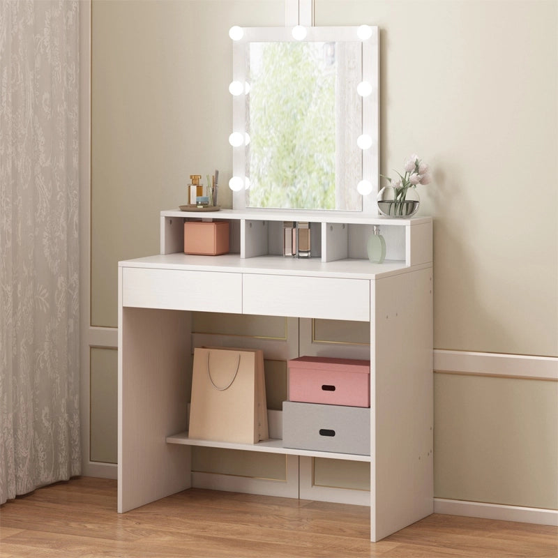 Tavolo da trucco cosmetico con specchio LED loft moderno 80 cm