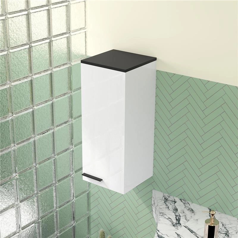 ARMADIETTO BAGNO DA PARETE CON 3 RIPIANI E MENSOLE REGOLABILI 30X32X73 CM BIANCO