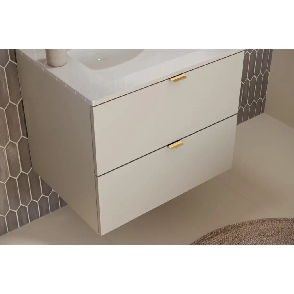Set da bagno BELLA: mobile sottolavabo 60cm + lavabo incassato bianco rettangolare