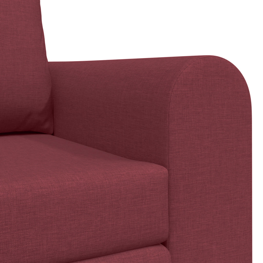 Divano Letto 2-in-1 Rosso Borgogna 148x71x83 cm Tessuto